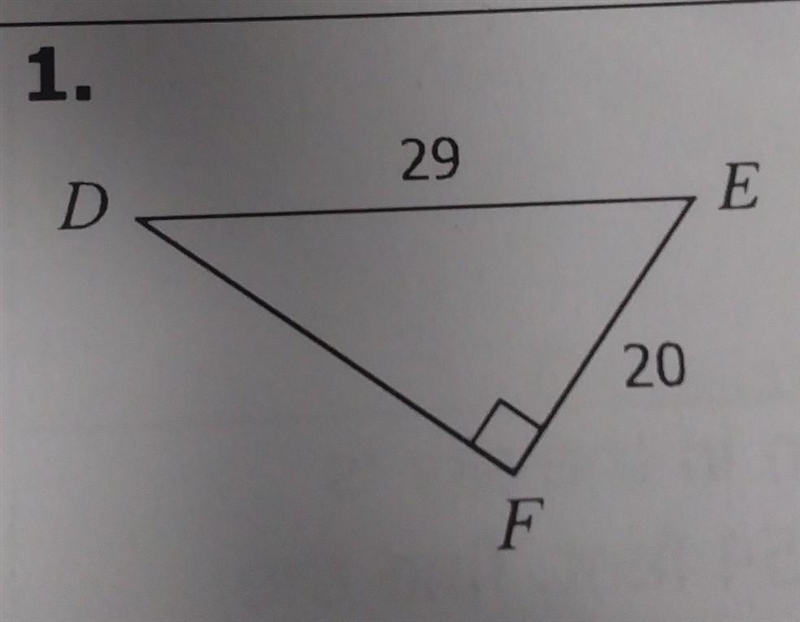 Help give each trig ratio as a fraction in simplest form. Sin E = Cos E = Tan E =-example-1