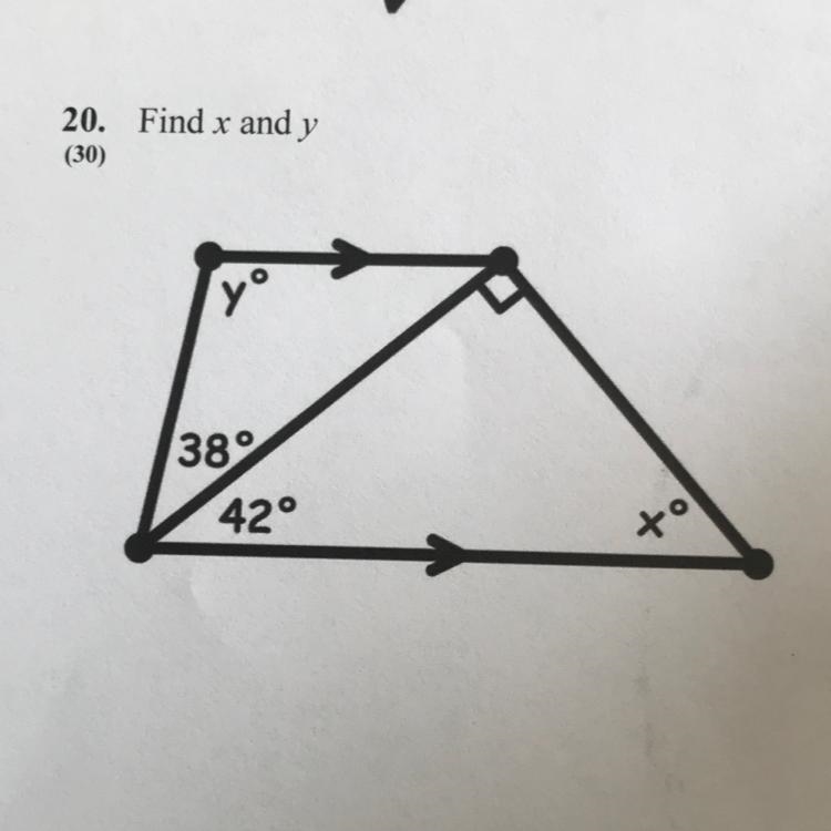 Find x and y, i only need the answer so no need to show work-example-1