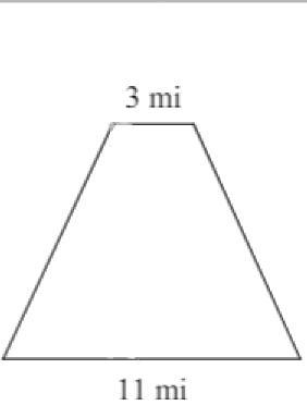 I need help to find the area with a step by step!height of the trapezoid: 3 mi-example-1