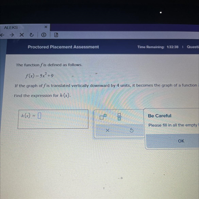 The function fis defined as follows. f(x)=5x² +9 If the graph of fis translated vertically-example-1