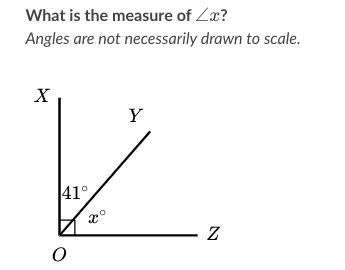 What is the measure of \angle x∠xangle, x? Angles are not necessarily drawn to scale-example-1