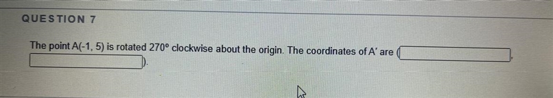 (See image below) The point A(-15) is rotated 270° clockwise about the origin. The-example-1