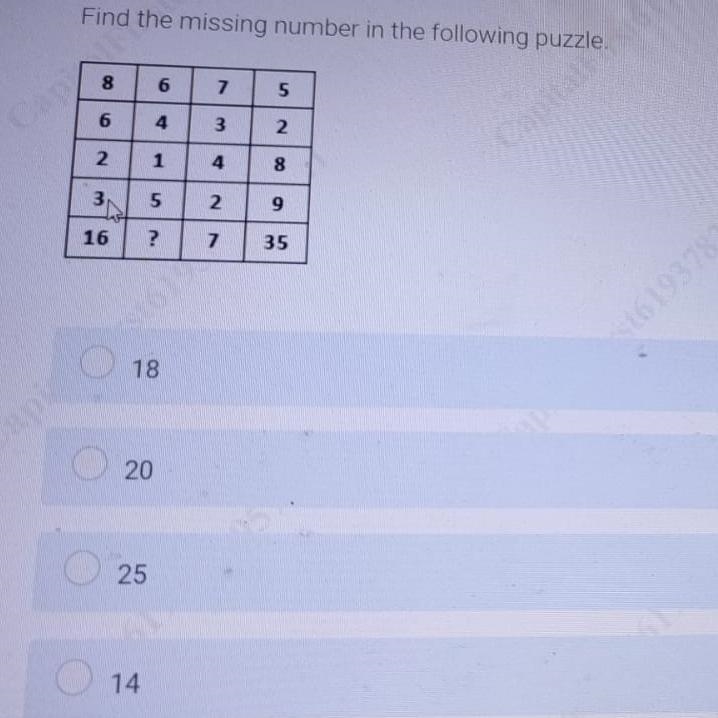 Find the missing number in the following puzzle.-example-1