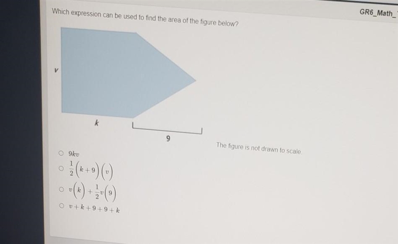 Which expression can be used to find the area of the figure below? V k 9 The figure-example-1