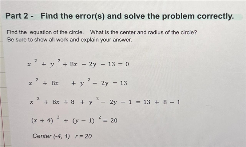 Find the equation of the circle.What is the center and radius of the circle?Be sure-example-1