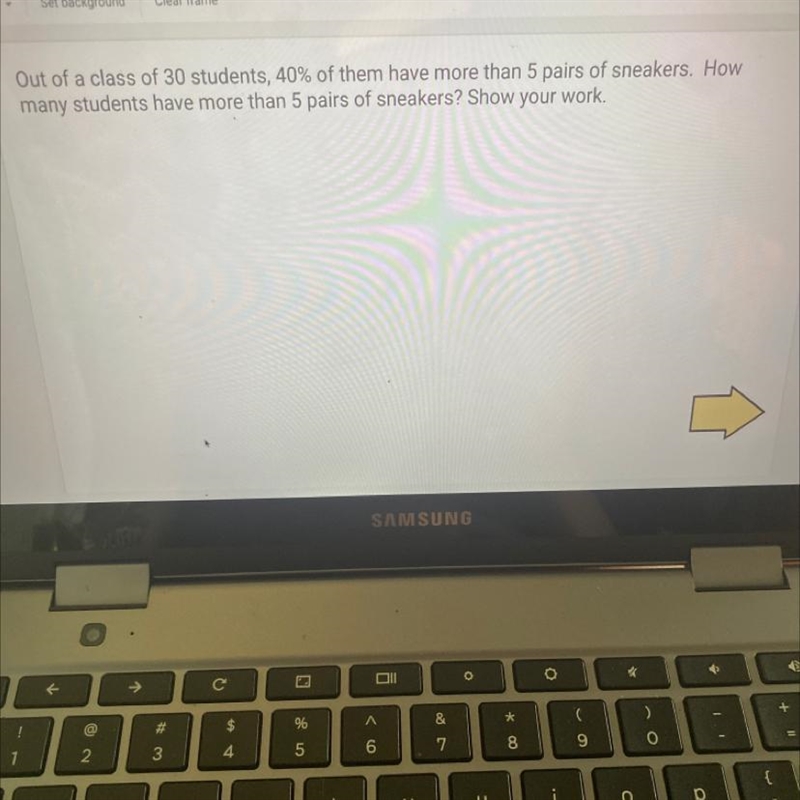 Out of a class of 30 students,40% of them have more than 5 pairs of sneakers. How-example-1