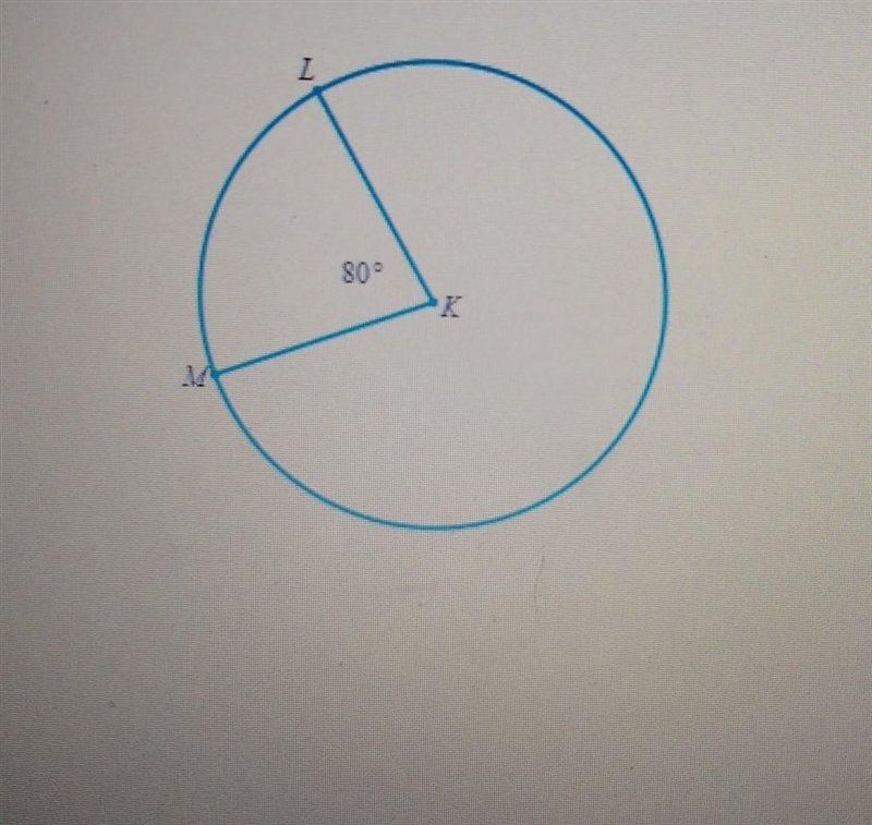 The circle below has center K, and its radius is 9 m. Given that m-example-1