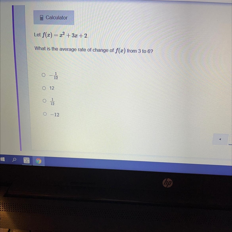 Let f(x) = 22 + 3.0 +2 What is the average rate of change of f(x) from 3 to 6?-example-1