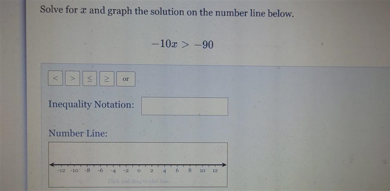 Solve x and graph solution on number line, 10th grade-example-1