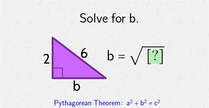 Pythagorean Theorem with an Unknown Leg-example-1