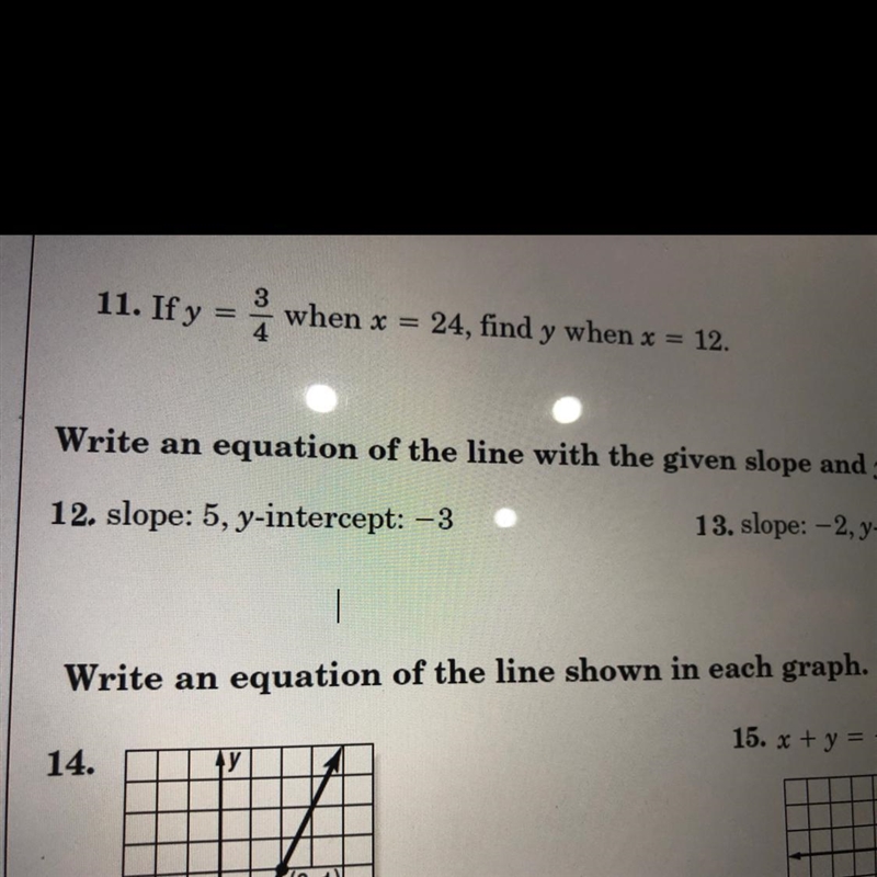 Helpppp I am so confused all I know is the equation is y=Mx+b Number 12-example-1