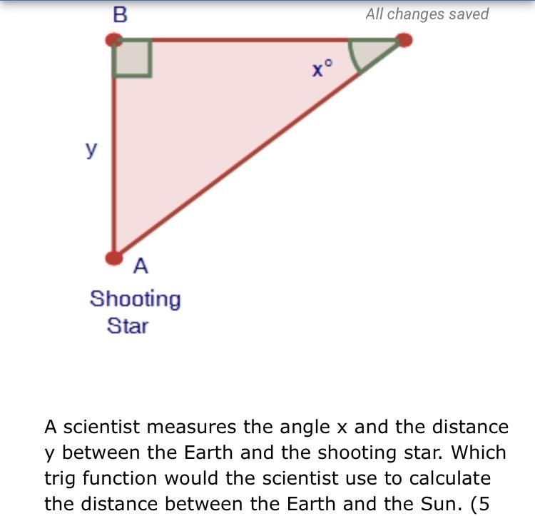 A shooting star forms a right triangle with the Earth and the Sun, as shown below-example-1