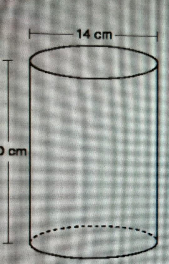 Find the approximate volume of the cylinder below in cubic centimeters. Round your-example-1