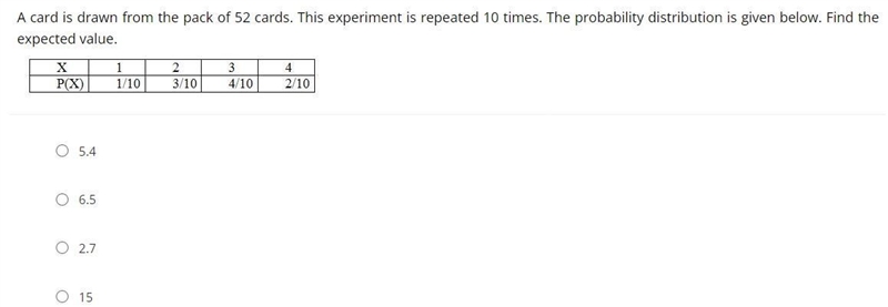 A card is drawn from the pack of 52 cards. This experiment is repeated 10 times. The-example-1