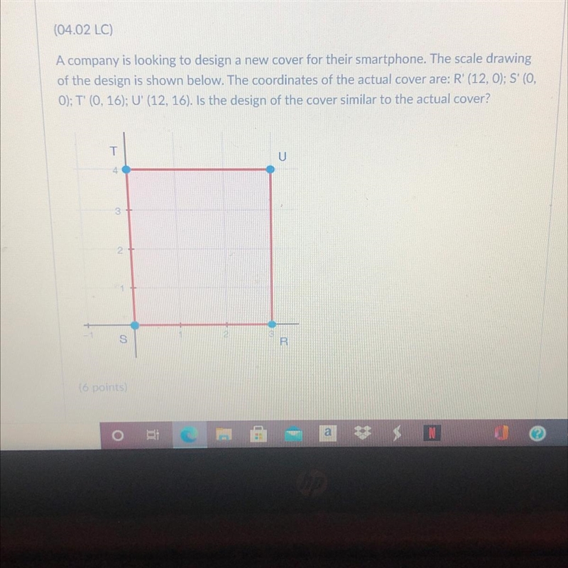 Question is stated in picture. The options are:Yes; the corresponding sides are proportional-example-1