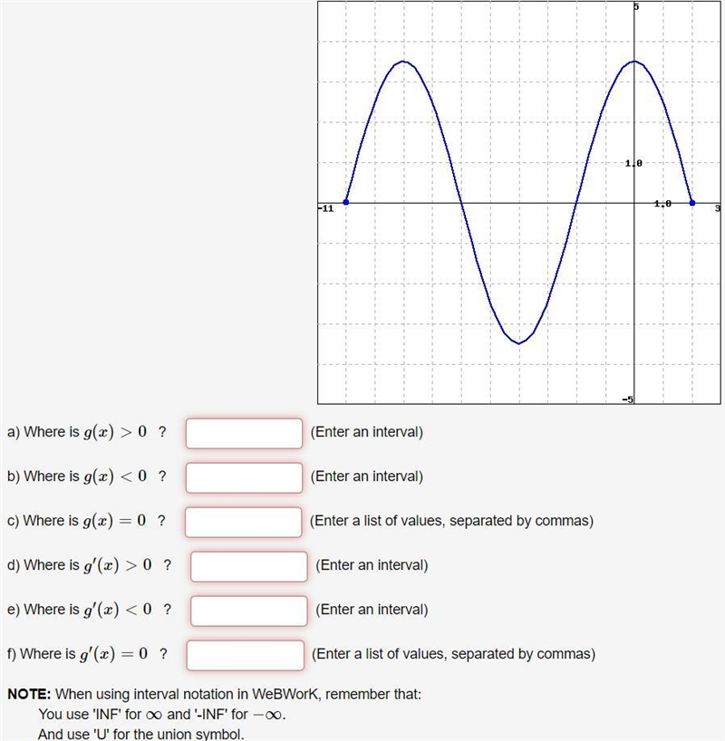 Please Help ~ Simple Calc. - Using the graph of g(x) below, answer the following questions-example-1