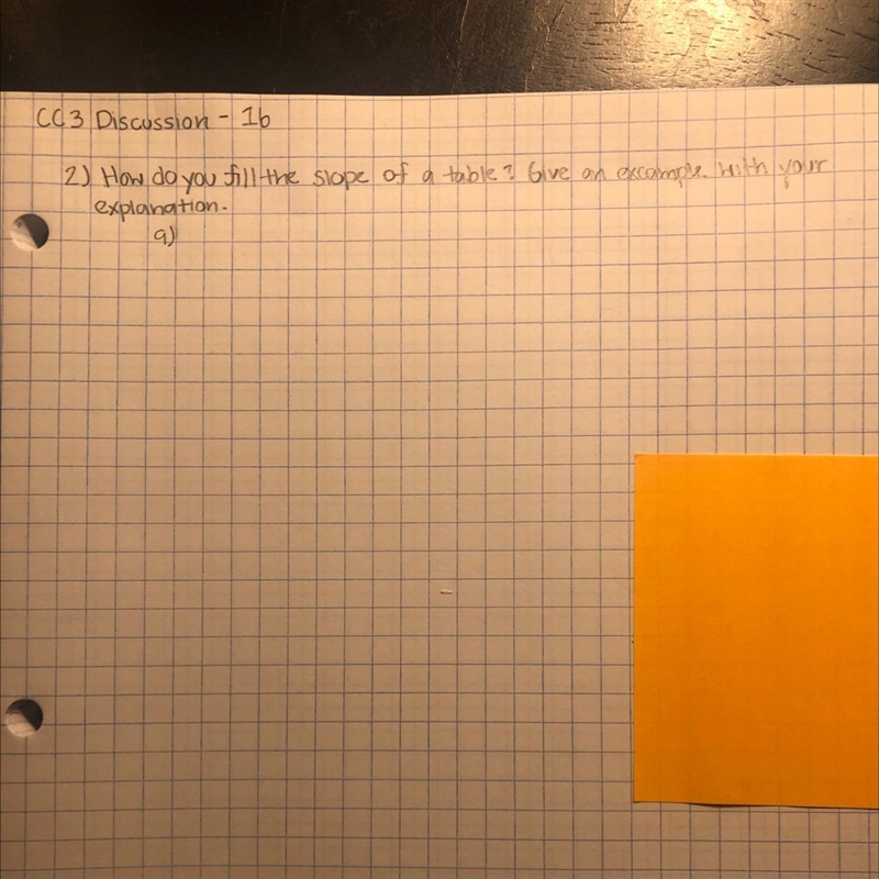 How do you find the slope of a table? Give an excample with your explanation.-example-1