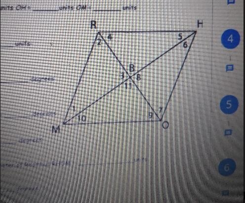 IF Angle 5 = 67, then m angle of RHO= degrees-example-1