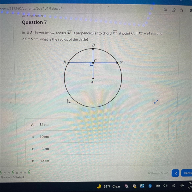 What is the radius of the circle?-example-1