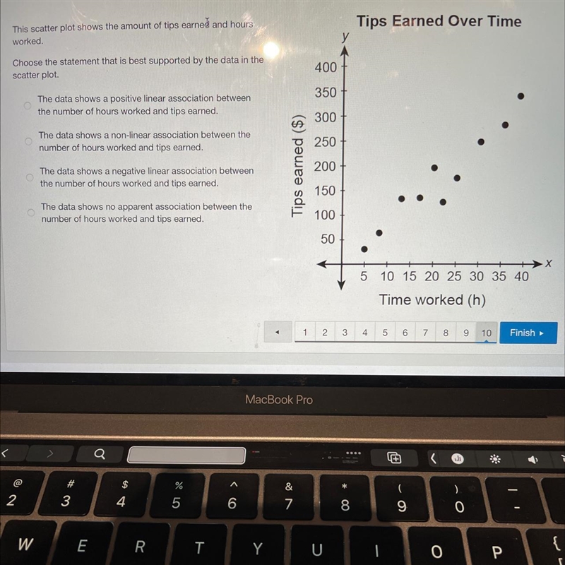 Choose the statement that is best supported by the data in the scatterplot?-example-1