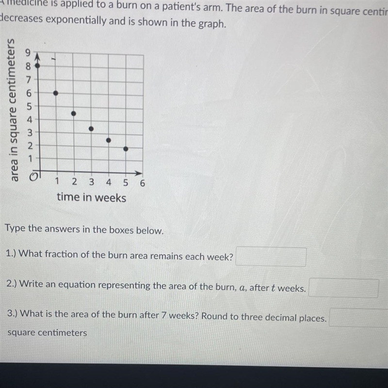 A medicine is applied to a burn on a patient’s arm. The area of the burn in square-example-1