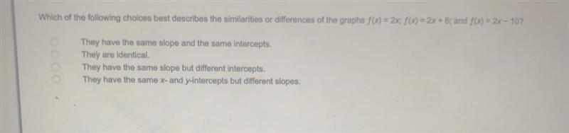 Which of the following choices best describes the similarities or differences of the-example-1