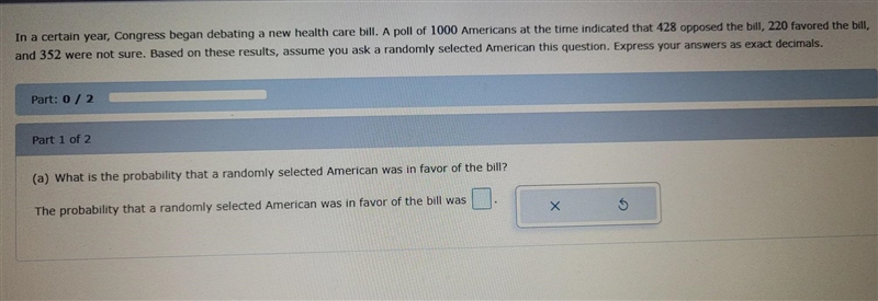 in a certain year Congress began debating a new healthcare Bill a poll of 1,000 Americans-example-1