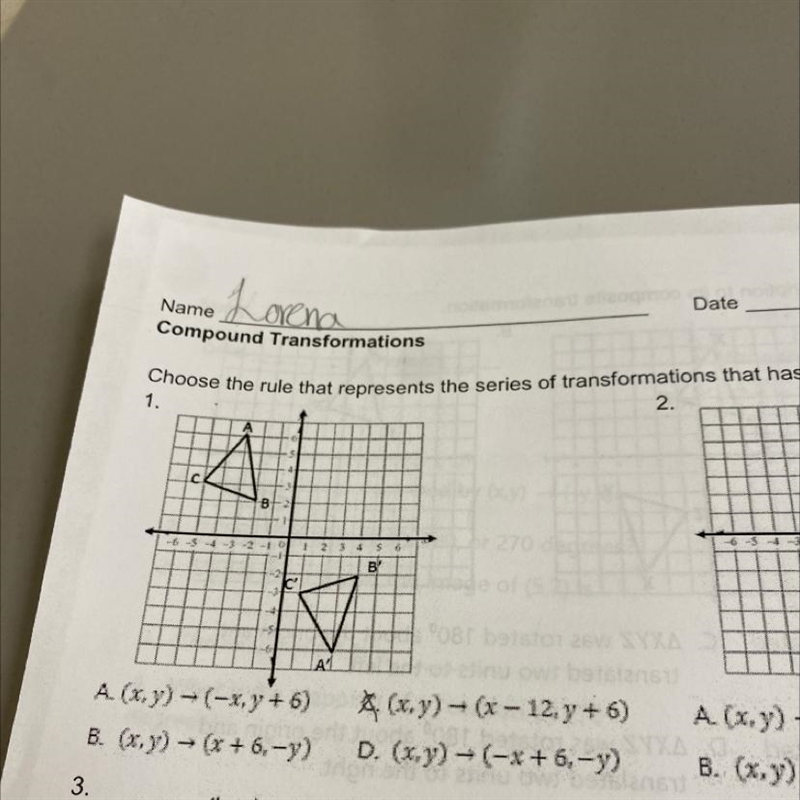 Choose the rule that represents the series of transio1.A8()-(-1.5=5) (-y)-(1-12:5)D-example-1