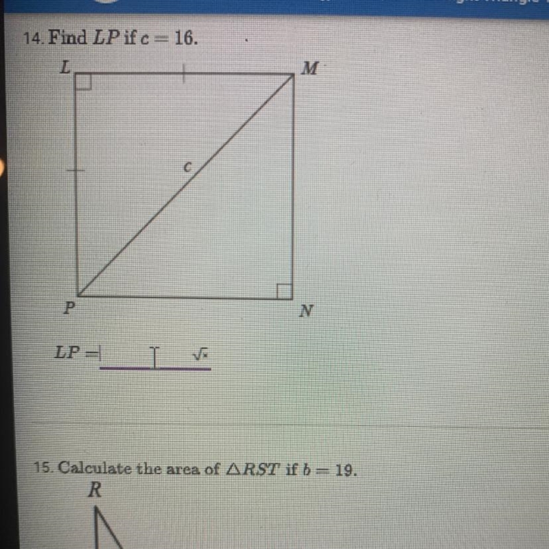 Find LP if C= 16 please help me ASAP PLEASE AND THANK YOU-example-1