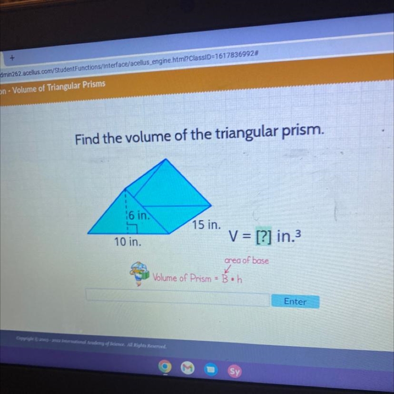 Here is a triangular prism. Area = (b.h)/2 The triangular prism is 3cm 5cm 11cm and-example-1