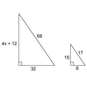 The triangles are similar. What is the value of x? Enter your answer in the box. x-example-1