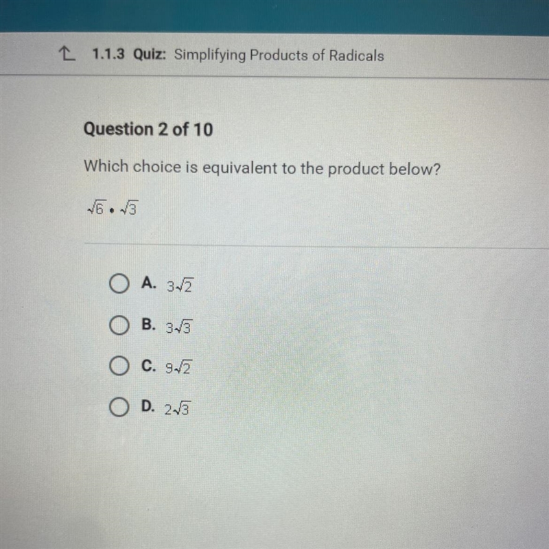 Which choice is equivalent to the product below 6•3-example-1