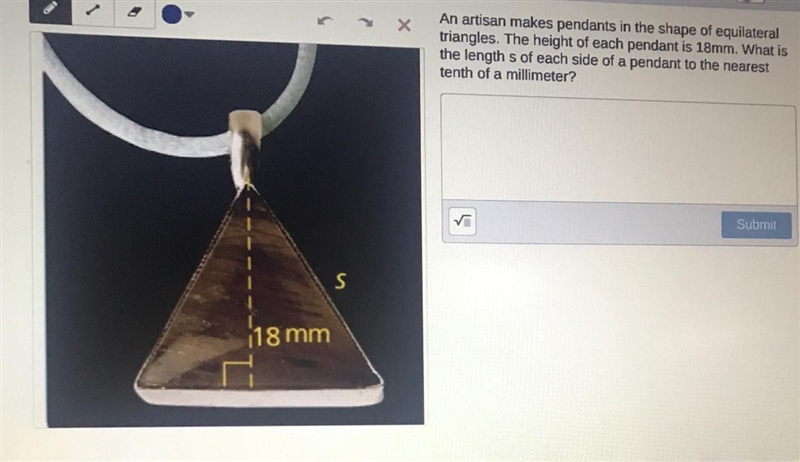 11 of 13Nen >An artisan makes pendants in the shape of equilateraltriangles. The-example-1