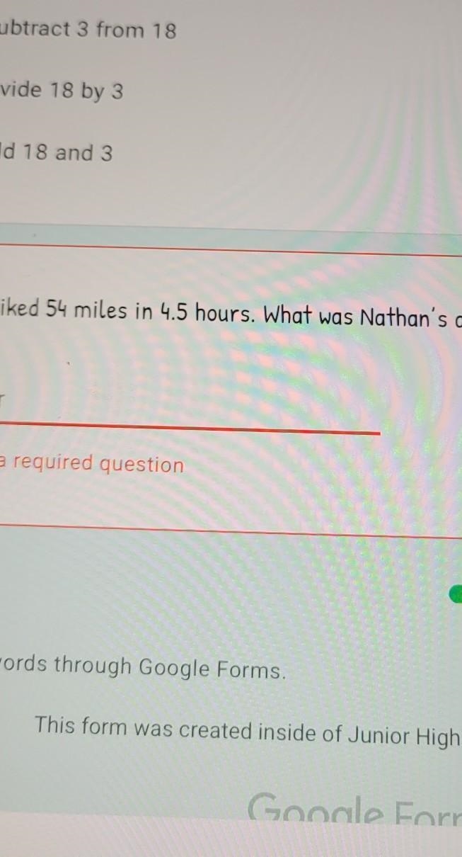 Nathan biked 54 miles in 4.5 hours what was Nathan average speed in miles per hour-example-1