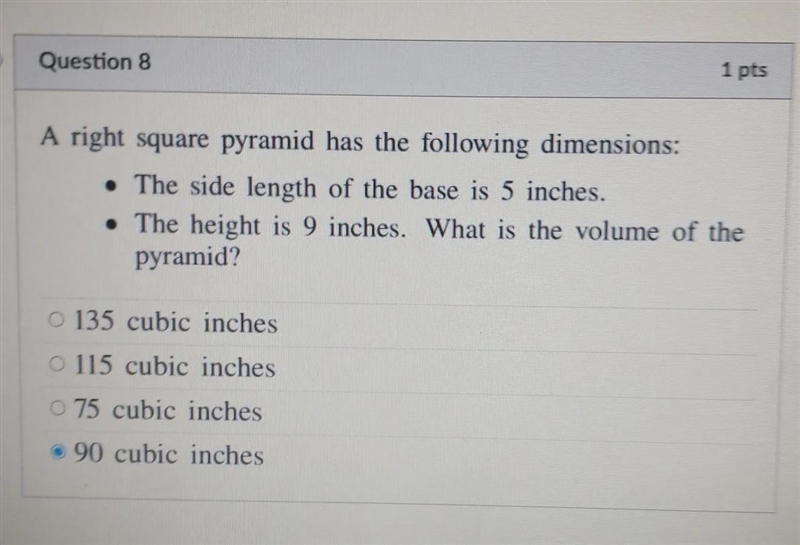 A right square pyramid has the following dimensions: • The side length of the base-example-1