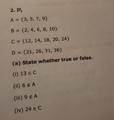 If a= {3, 5, 7, 9} then is it true or false that 13 e c-example-1