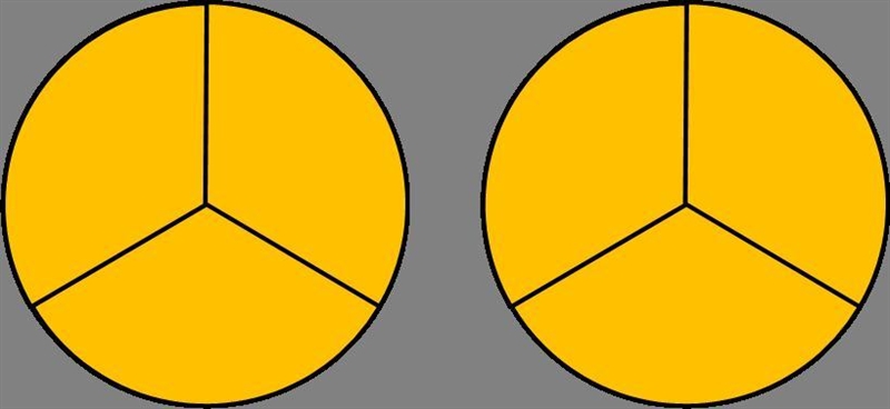 Use the model showing 2 wholes divided into thirds to find the quotient 2 ÷ 1/3. Select-example-1