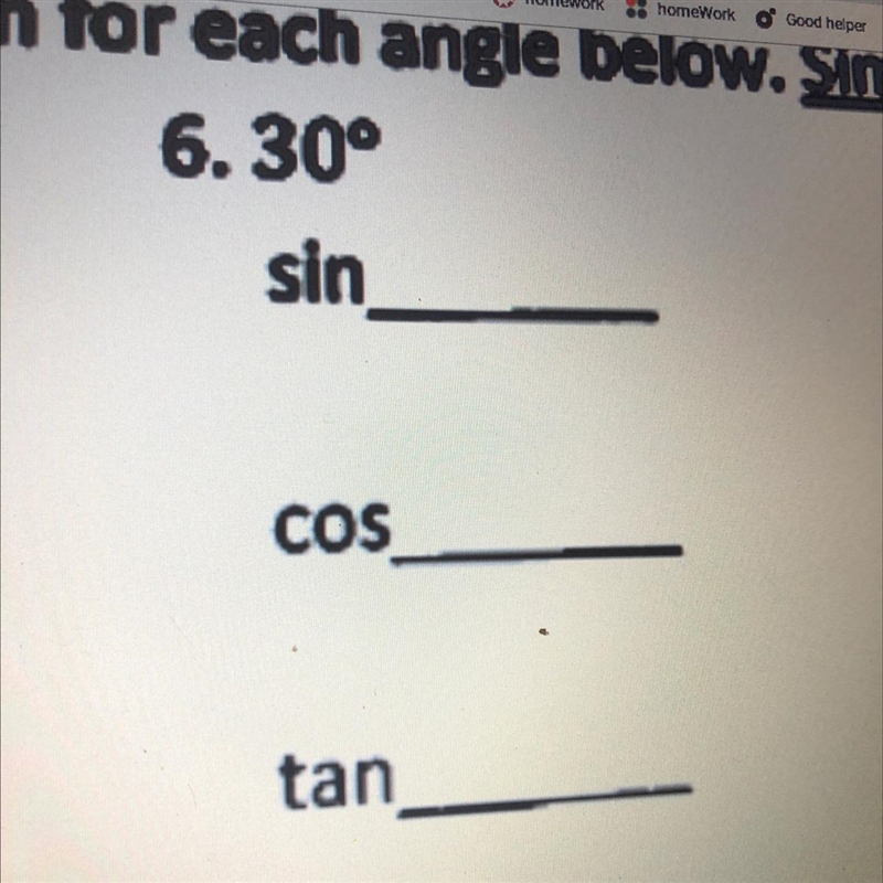 Find the exact value of sin,cos, and tan for the angle while simplifying all roots-example-1