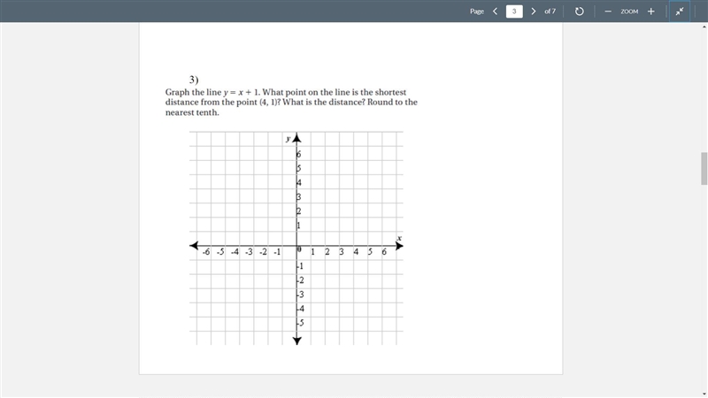 Graph the line y= x+1. What point on the line is the short distance from the point-example-1