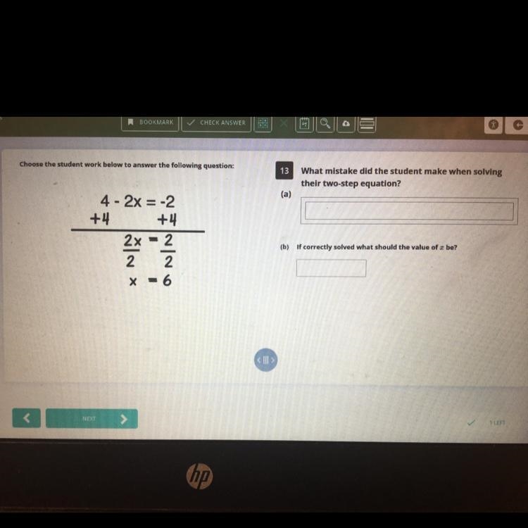 What mistake did the student make when solvingtheir two-step equation?(a)(b)If correctly-example-1