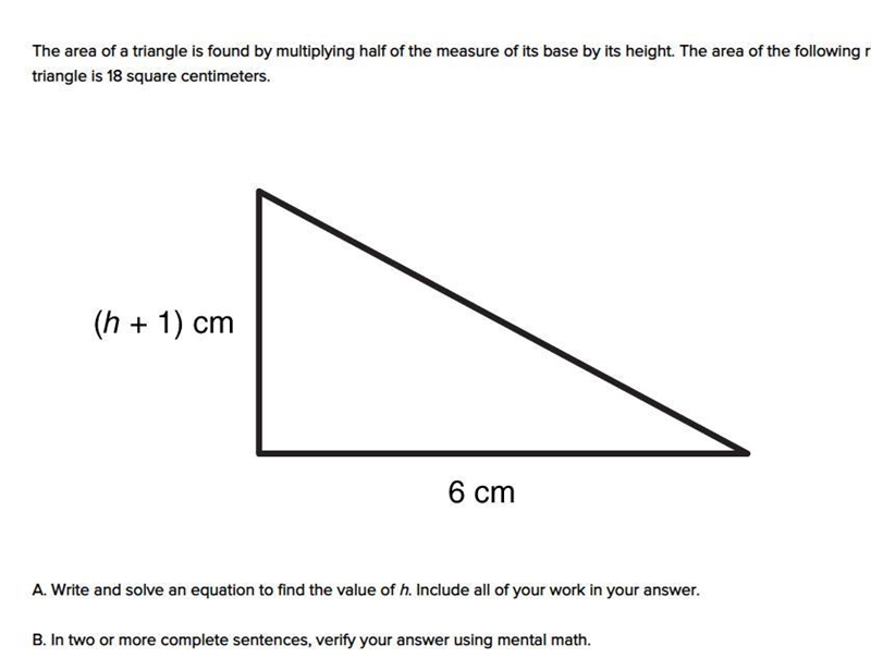 The area of a triangle is found by multiplying half of the measure of its base by-example-1