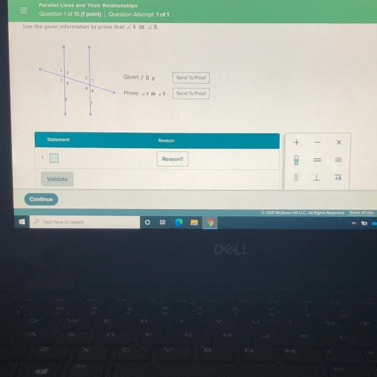 Use the given information to prove that ∠4 ≅ ∠8.-example-1