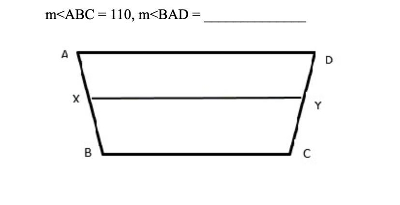 You are given an isosceles trapezoid ABCD with median XY. Complete the following.m-example-1