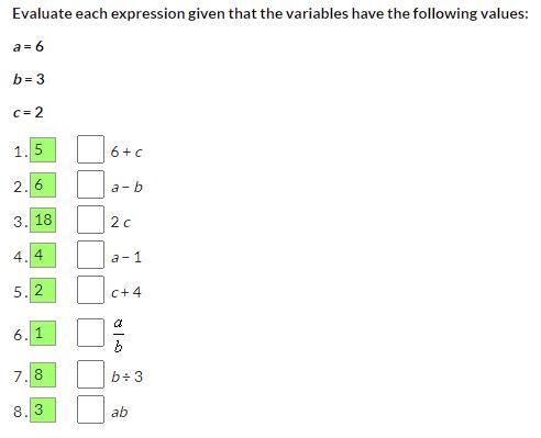 (100 POINTS!) Evaluate each expression given that the variables have the following-example-1