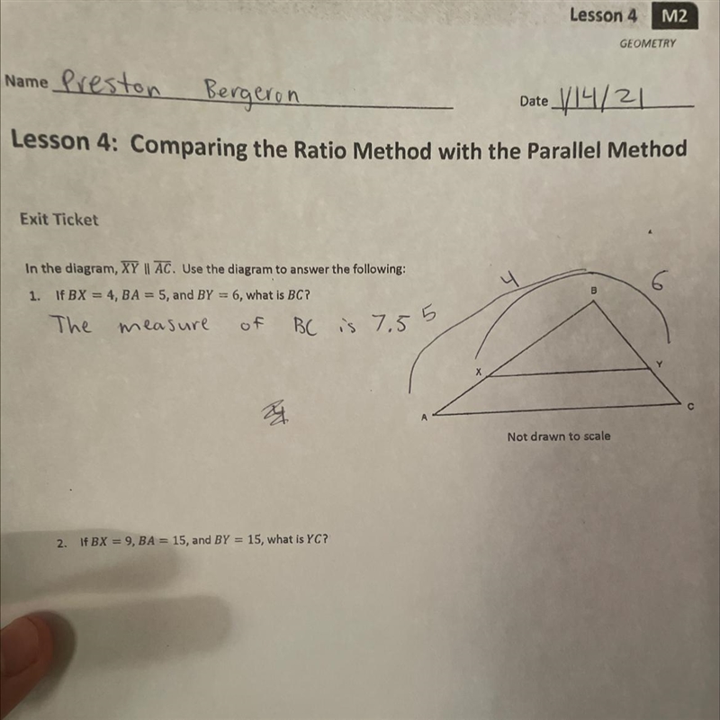 I need help with #1 of this problem. It has writings on it because I just looked up-example-1