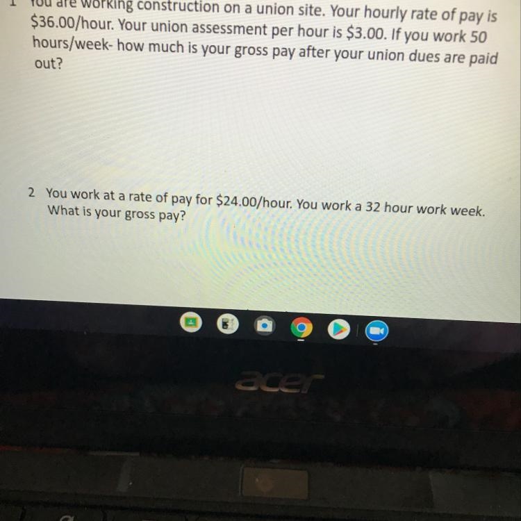 Payroll Quiz1 You are working construction on a union site. Your hourly rate of pay-example-1