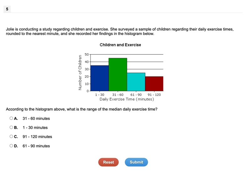 Please help me with calculating the range of the median daily exercise time by using-example-1