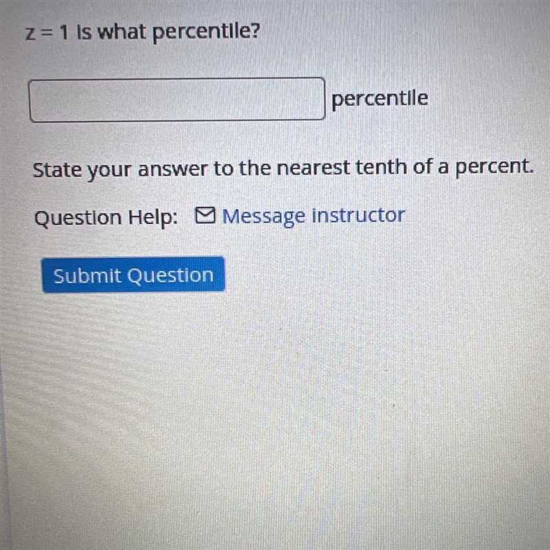 I need to know the z-score to percentile of 1-example-1