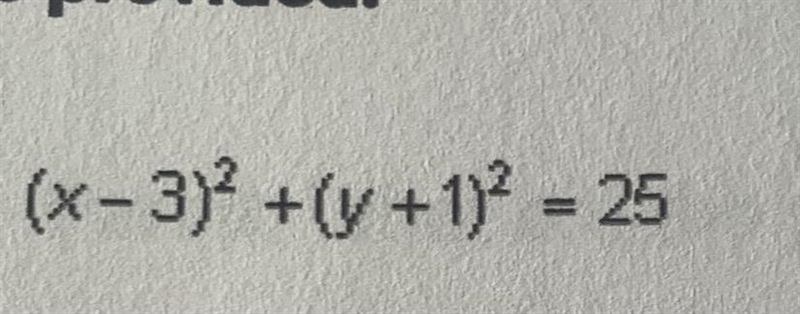 What are the relevant characterisitics of the graph of this conic section-example-1