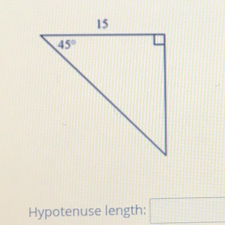 Find the exact length, in units, of the hypotenuse of the right triangle, shown below-example-1